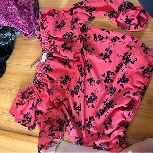 MICHAEL Michael Kors Red and Black Floral Dress